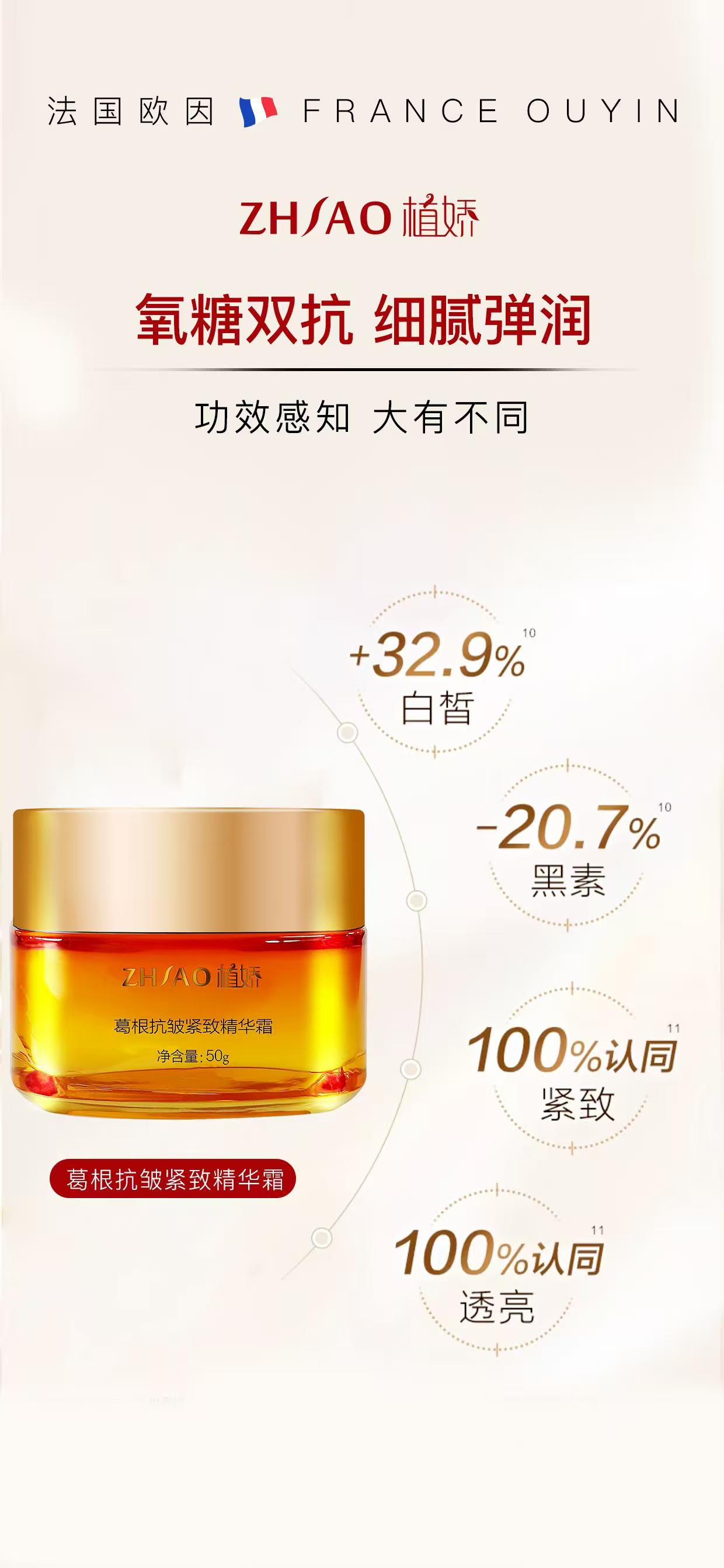 植娇葛根抗皱紧致精华霜的美狐商品图